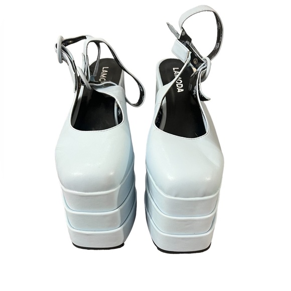 Lamoda Video Games Extreme Platform Heeled Shoes. Light Blue. Size 10. - Picture 2 of 9